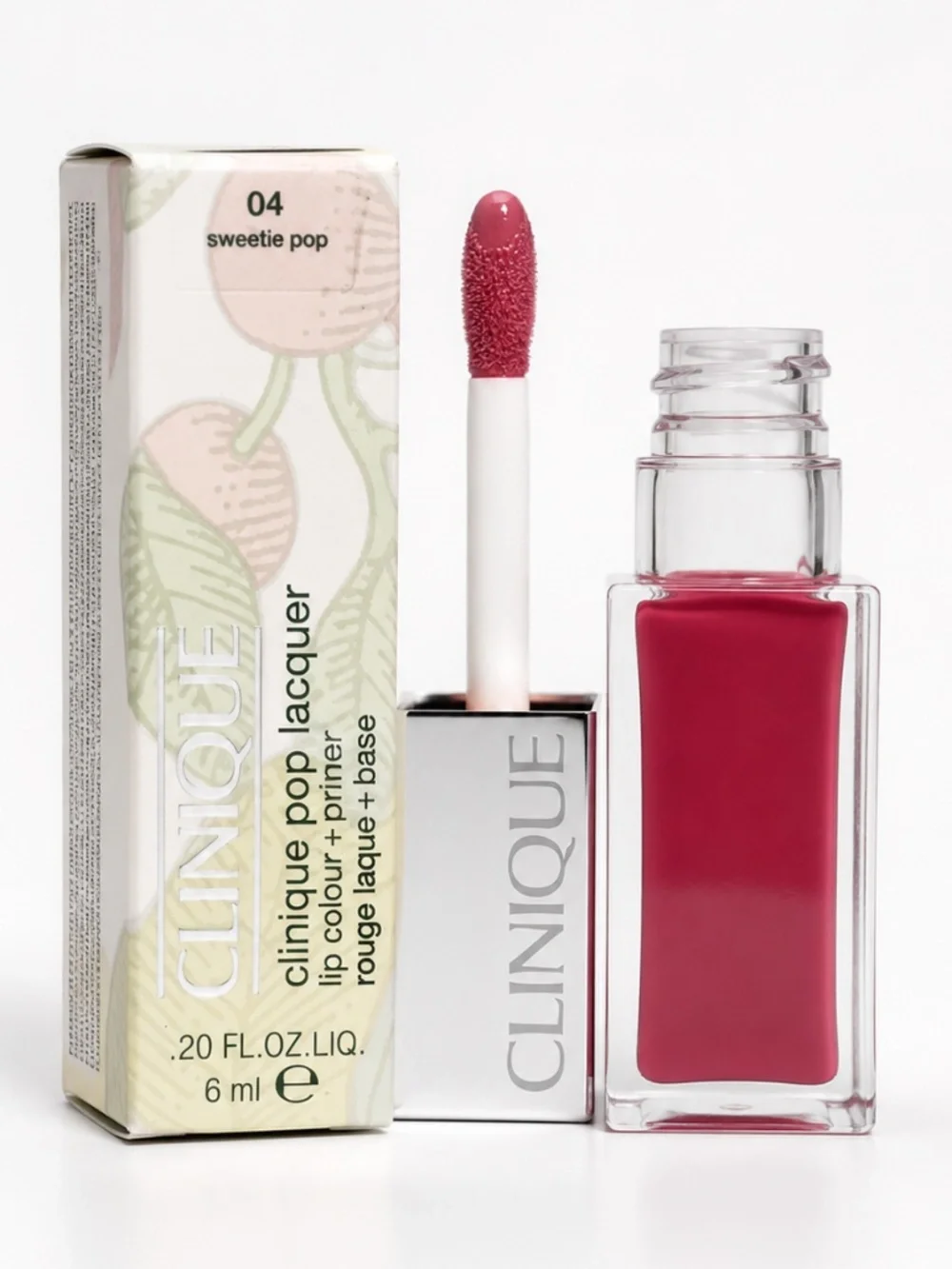 Clinique Pop Lacquer Lip Colour Primer 04 Sweetie Pop 0.20 oz NIB DISCONTINUED